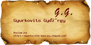 Gyurkovits György névjegykártya