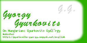 gyorgy gyurkovits business card